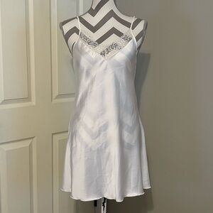 S White silk slip dress